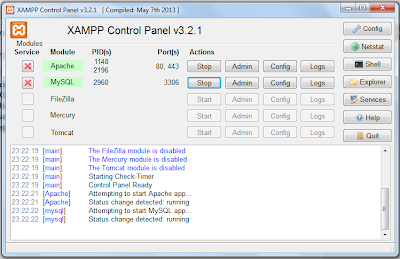 XAMPP Control Panel