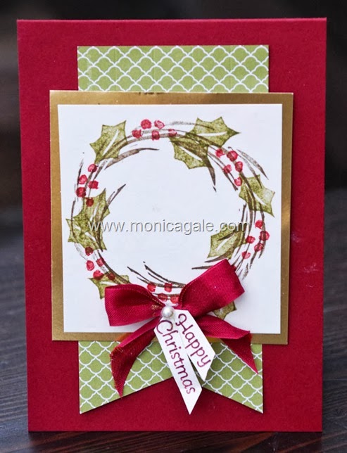 Stampin'Up! Undefined Wreath carved by Monica Gale_