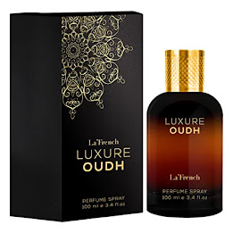 LA' French Luxure Oud Premium Luxury Long Lasting Fragrance Spray Scent Blended with Oud, Rose & Agarwood Eau De Parfum Gift Set for Men