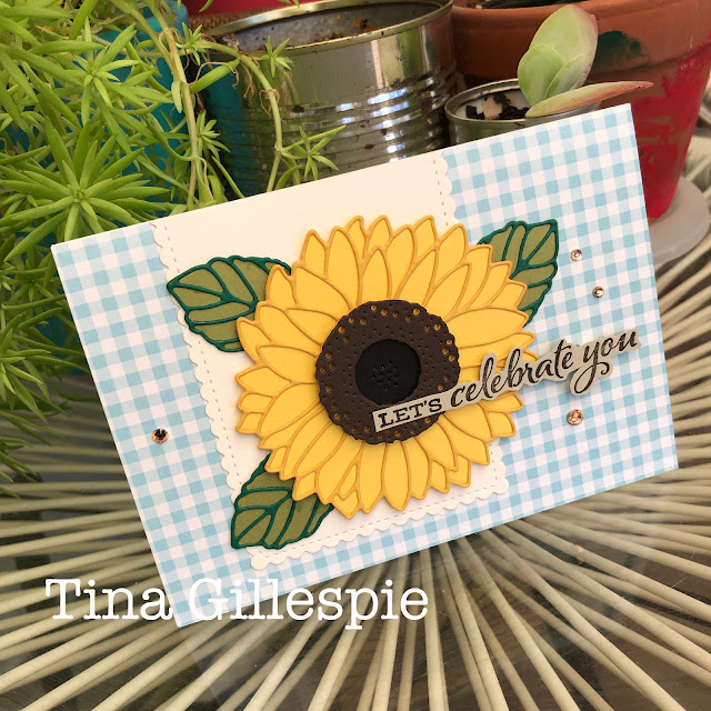 scissorspapercard, Stampin' Up!, Creative Showcase, Celebrate Sunflowers, Sunflowers Dies, Stitched So Sweetly Dies, Subtles DSP