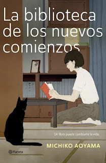 Portada de la novela La biblioteca de los nuevos comienzos del autor japonés Michiko Aoyama