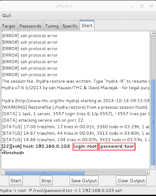 xhydra username and password