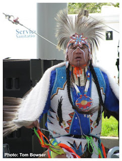 Native American Fancy Dancer Larry Yazzie | Seven Springs | Navy Pier in Chicago | Photo by Tom Bowser