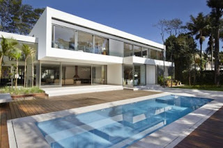 swimming pools and home placement is very precise minimalist design and beautiful landscape