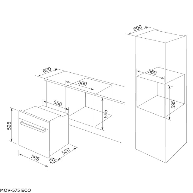 Lò nướng âm tủ Malloca MOV-575 ECO