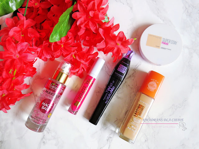 Nowości z Rossmann, Promocja -55% Rossmann,  Podsumowanie promocji, Bielenda Make Up Magic Base, czyli nawilżająca baza tonująca z efektem BB, Rimmel Lasting Radiance korektor pod oczy, Bourjois Mascara Twist Up The Volume, Rimmel Lasting Radiance podkład, Bourjois Healthy Mix BB Cream, Maybelline Super Stay Powder, Bourjois Loose Powder, AA Wings of color Lip Gloss Ultra Care, Rimmel Stay Satin, pomadka w płynie, Rimmel Stay Matte, pomadka matowa, Wibo Eyebrow Pomade, pomada do brwi, Maybelline City Bronzer, Eveline Gloss Magic Lip Lacquer Long Lasting, lakier do ust, Kwadrans dla Ciebie,