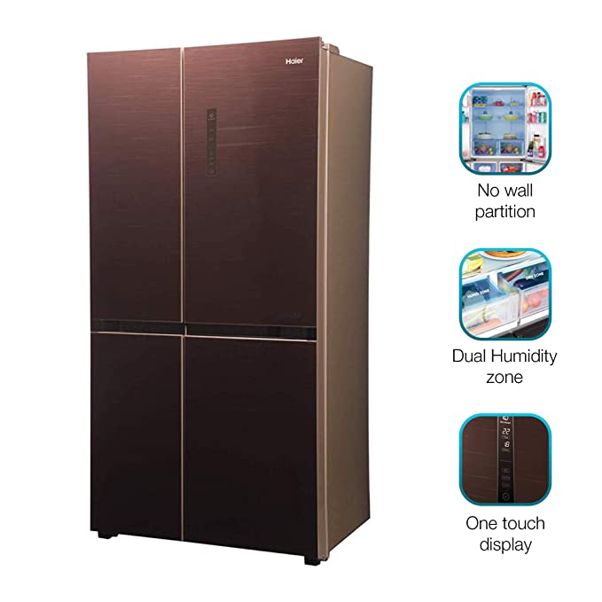 Haier 531 L Inverter Frost-Free Side-by-Side Refrigerator with Twin Inverter Technology (HRB-550CG, Chocolate, Convertible)