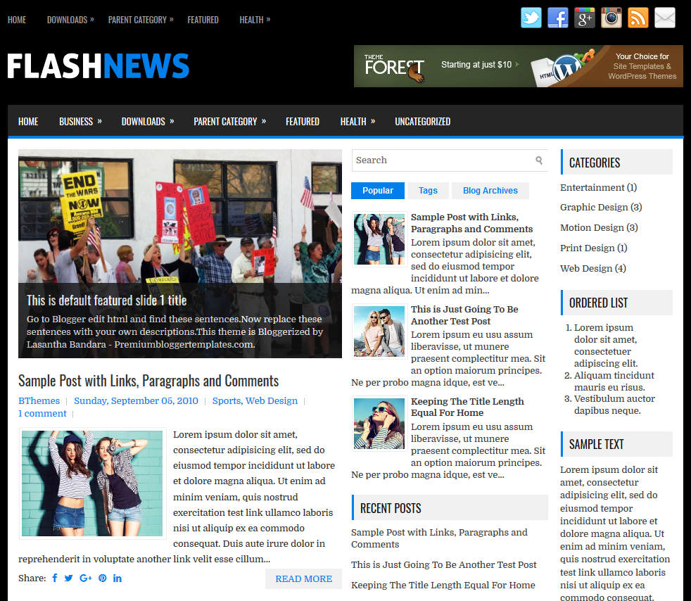 FlashNews Blogger Template