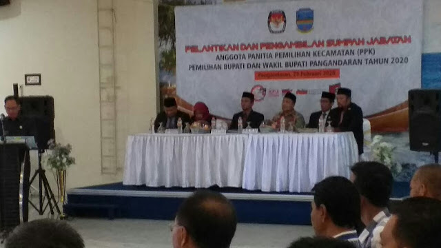 KABID HUMAS POLDA JABAR  :  PENGAMANAN PELANTIKAN PANITIA PEMILIHAN KECAMATAN (PPK) DALAM RANGKA PILKADA SERENTAK TAHUN 2020 DI KABUPATEN PANGANDARAN