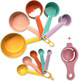 Plastic Measuring Cups and Spoons Set - 10 Pcs