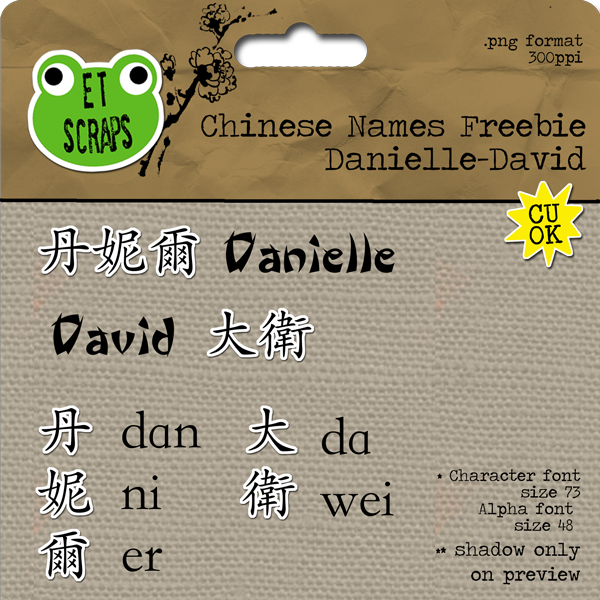 One is the Chinese Names Stickers for letter D Another is a CNY freebie 