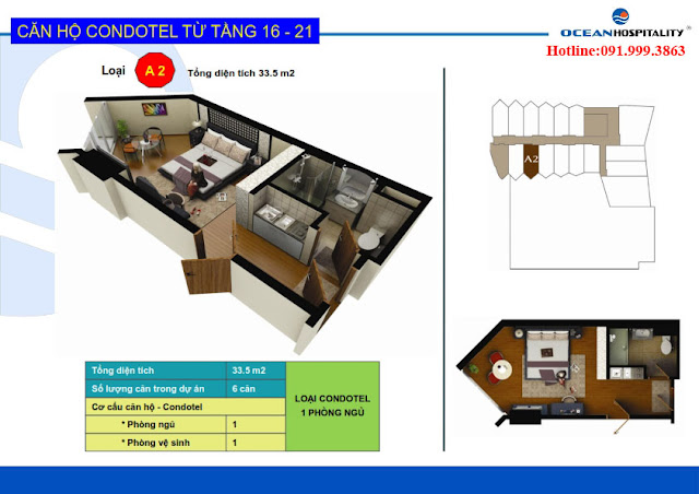 Starcity Nha Trang, mặt bằng tầng 16-21, căn hộ A1