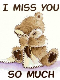 I miss you cartoon teddy bear picture