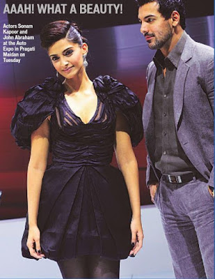 Sonam kapoor at Auto Expo 2010