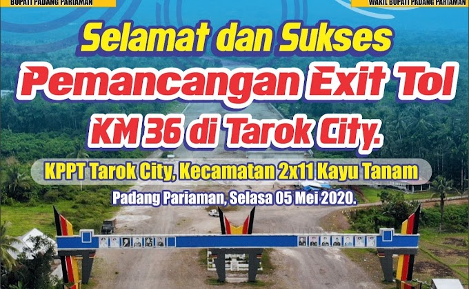 Pemancangan Gerbang Tol di Tarok City Segera Dimulai, Berikut kata Bupati Ali Mukhni....