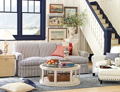 nautical navy blue and white living room ideas
