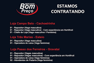 Rede de mercados contrata Operador de Caixa, Repositor e outras em Cachoeirinha, Esteio e Gravataí