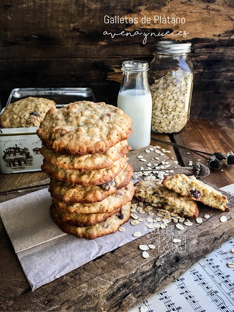 Galletas de Plátano con avena y nueces