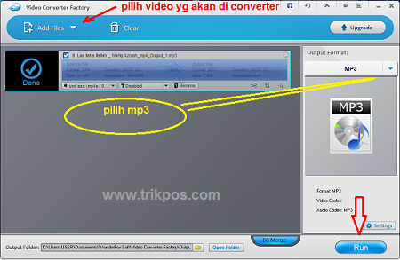 Merubah Video menjadi format mp3  