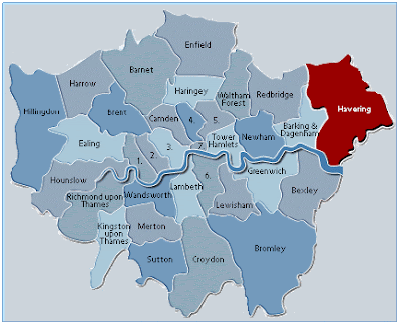 Havering London Map Region