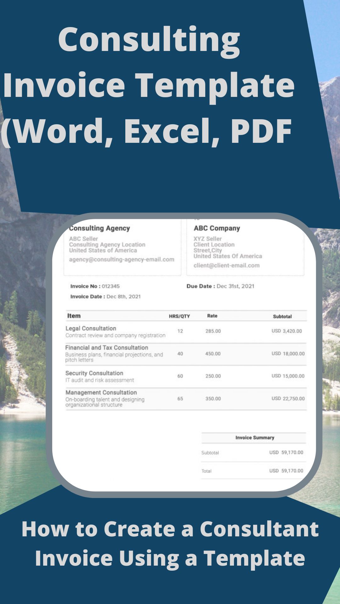 Independent consultant invoice template