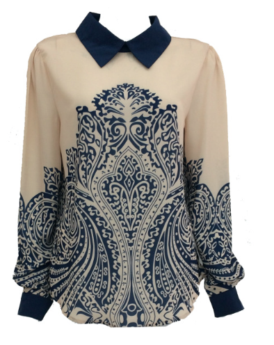 Printed chiffon shirt from Oeuvre fashion wholesalers Manchester