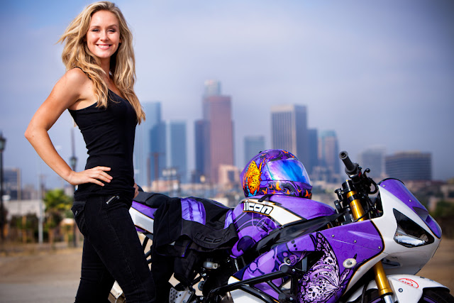 Bold Beautiful Biker Babe Is the best way to describe Stunt Rider Leah Peterson