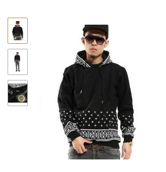 Hooded Leather Zero Men's Hipster Paisley Cashew Print Hoodie