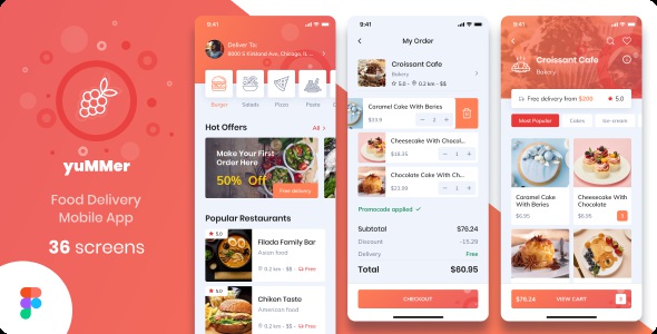 Best Food Delivery Mobile App Figma UI Template