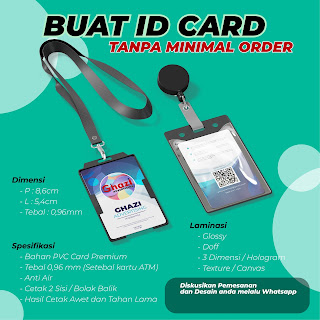CETAK ID CARD CUSTOM BAHAN PVC 0.8 STANDAR ATM