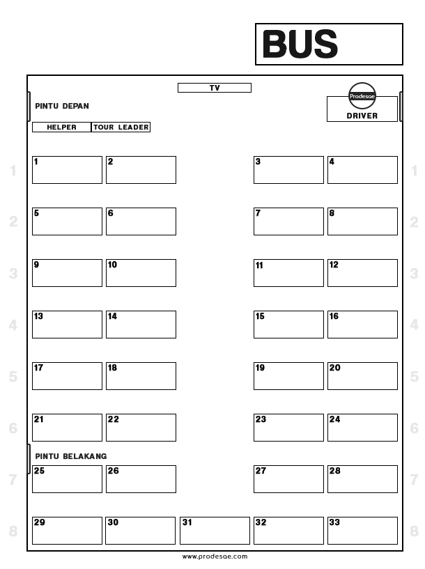 Galeri Gambar Denah Kursi Bus Pariwisata FIle JPG dan PNG