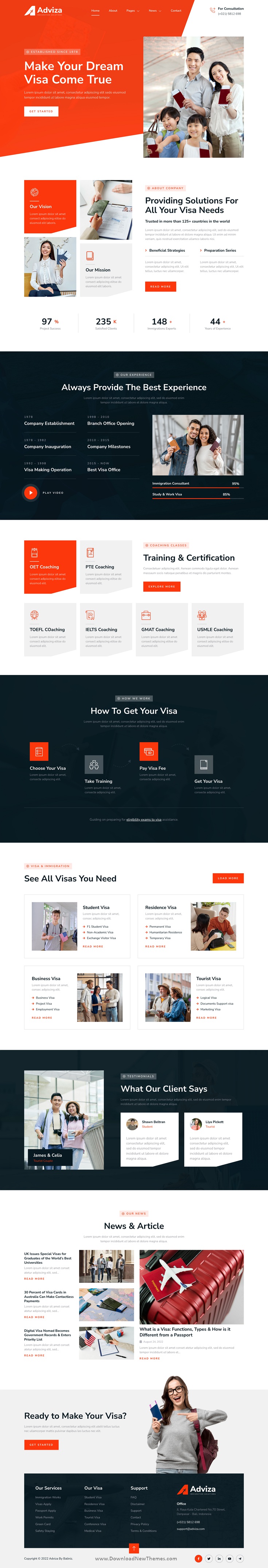 Download Immigration & Visa Consulting Website Template