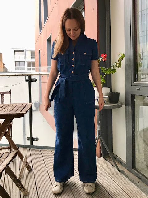 Diary of a Chain Stitcher: McCalls 7330 Jumpsuit in Indigo Denim from Fabric Godmother