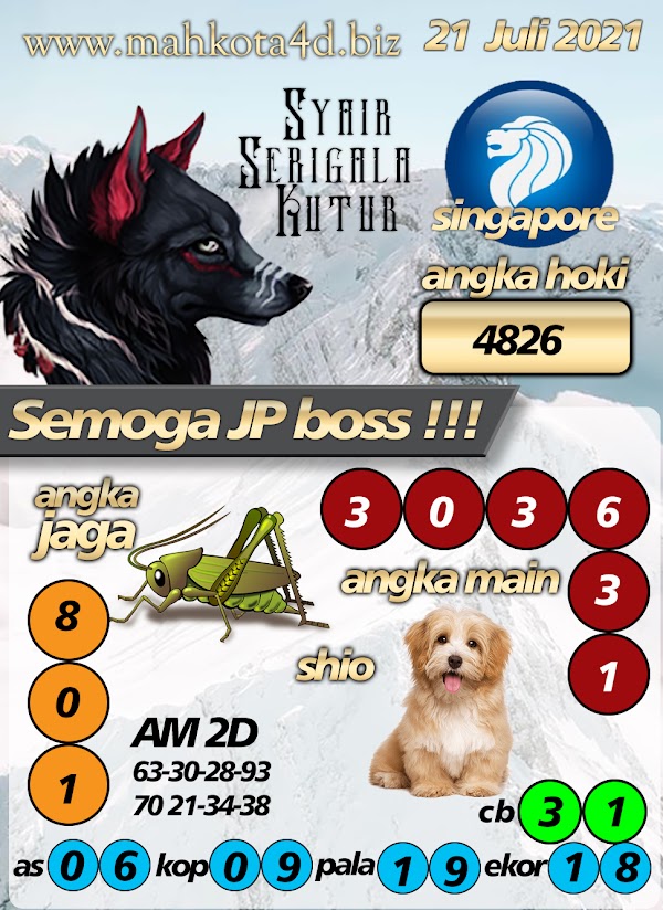 Syair Prediksi Togel Singapore - SGP Rabu, 21 - Juni - 2021