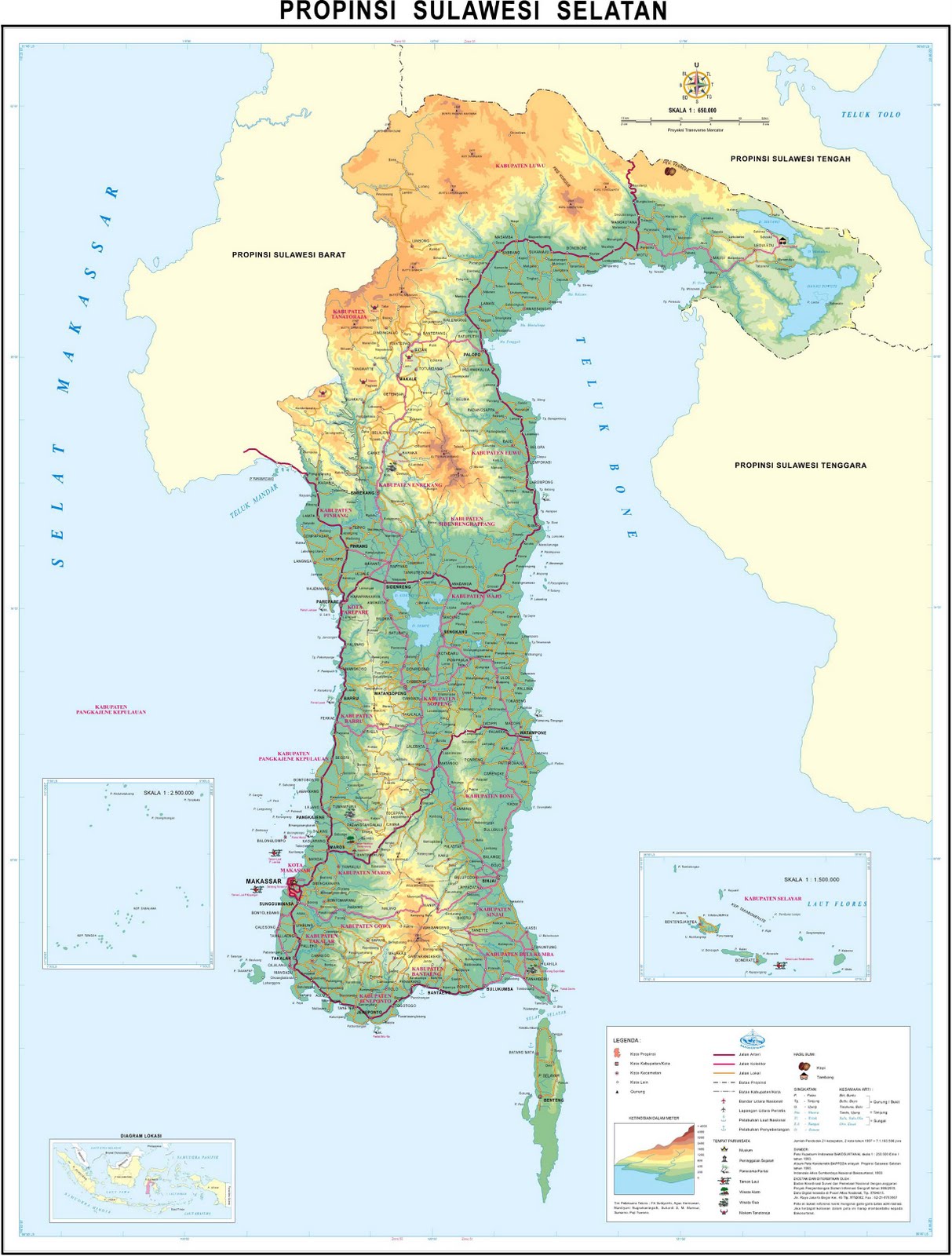 Peta Provinsi Sulawesi Selatan Sulsel