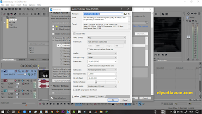 pilihan opsi rendering sony vegas pro