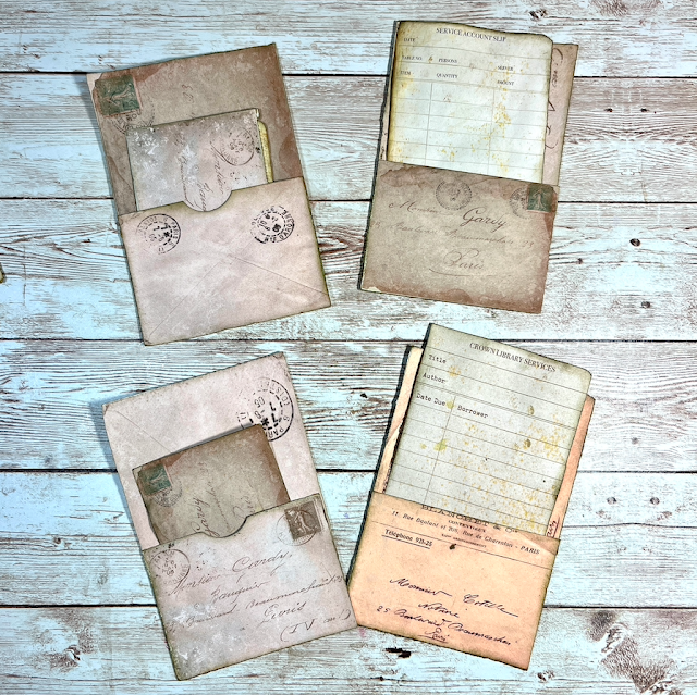 Postage Themed Library Style Pockets For Your Journals