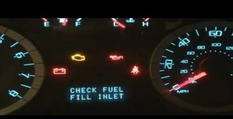 معنى Check fuel fill inlet فورد