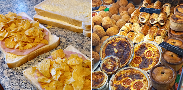 Crisp sandwiches and savoury food at the butchers