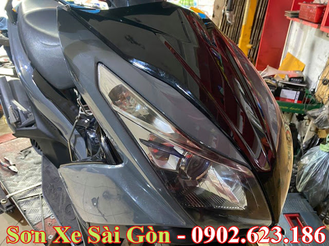 Sơn xe Air Blade màu xám xi măng nổi bật cực đẹp