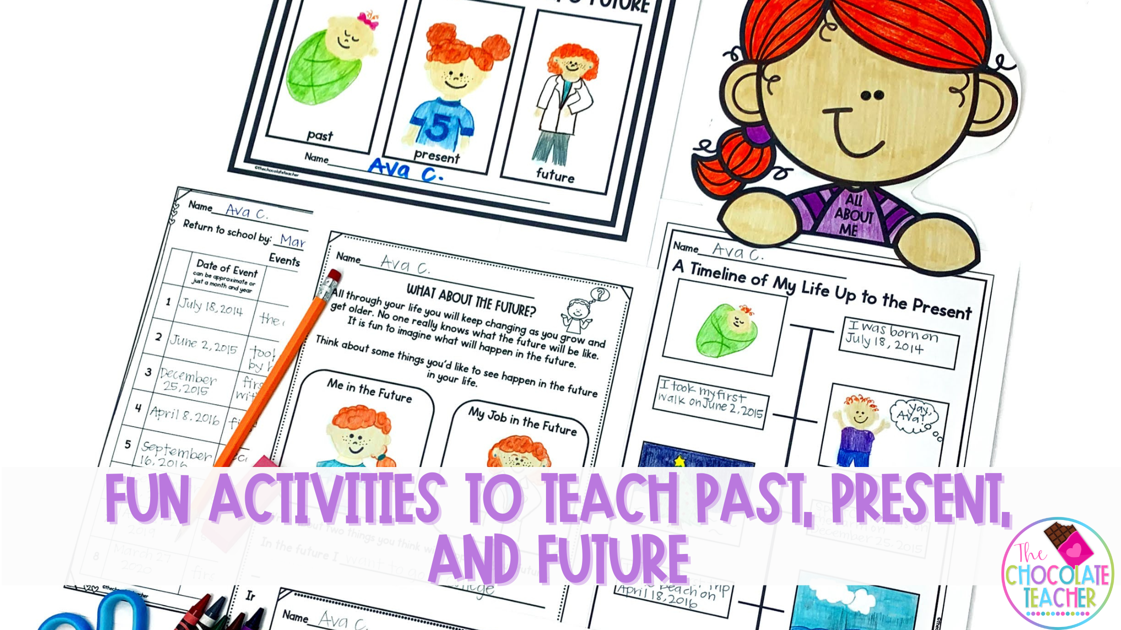 Use these fun activities to teach your students all about past, present, and future.