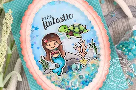 Sunny Studio Stamps: Magical Mermaids Oceans Of Joy Underwater Shaker Card by Juliana Michaels