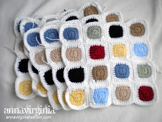 AnnaVirginia Fashion - Granny Square Ottoman Cover