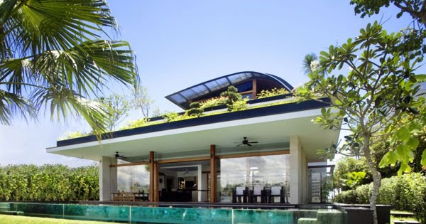 Arsitektur Rumah Modern Atap Hijau Ramah Lingkungan 