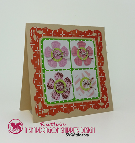 SnaoDragon snippets, flowers quartet card, Ruthie Lopez 2