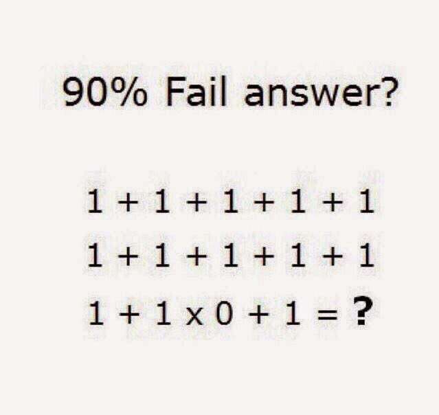 90% Fail Answer? 1 + 1 +1 + 1 + 11 + 1