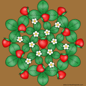 Strawberry mandala- with a blank version to color