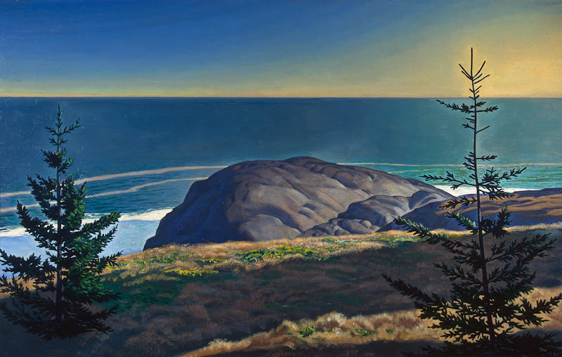 Young Spruces. Maine Coast by Rockwell Kent - Landscape drawings from Hermitage Museum