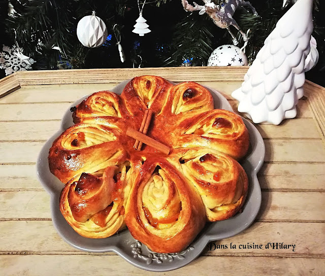 Brioche flocon aux épices de noël, orange et clémentine - Dans la cuisine d'Hilary