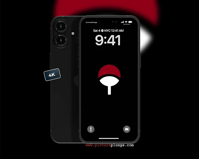 Minimalist Uchiha Clan Symbol Wallpaper – 4K Naruto Background